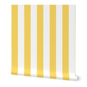 Large Pineapple Yellow Awning Stripe Pattern Vertical in White