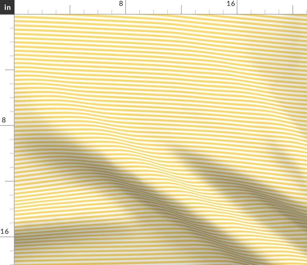 Small Pineapple Yellow Bengal Stripe Pattern Horizontal in White