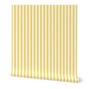Pineapple Yellow Bengal Stripe Pattern Vertical in White