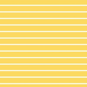 Pineapple Yellow Pin Stripe Pattern Horizontal in White