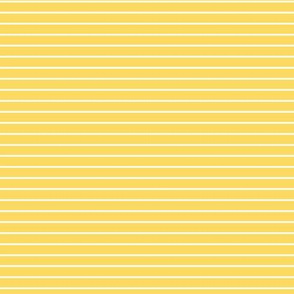 Small Pineapple Yellow Pin Stripe Pattern Horizontal in White