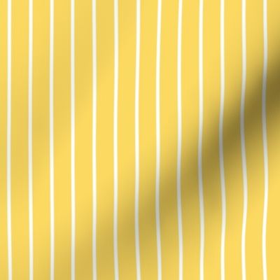 Pineapple Yellow Pin Stripe Pattern Vertical in White