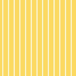 Pineapple Yellow Pin Stripe Pattern Vertical in White