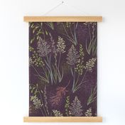 Wild Grasses & Pollen-Aubergine-L