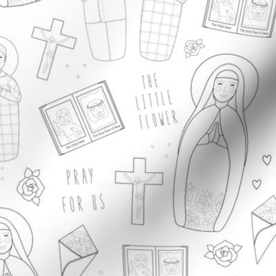 Catholic St. Therese  of Lisieux // Color the Saints Collection 