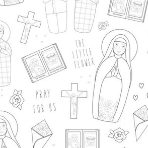 Catholic St. Therese  of Lisieux // Color the Saints Collection 