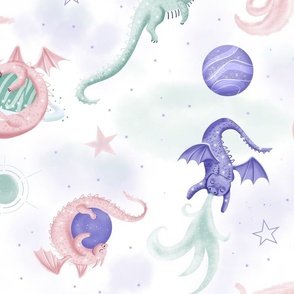 Magical Star Dragons pastel large