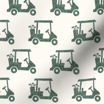 tee time - golf carts - green on cream  - C21