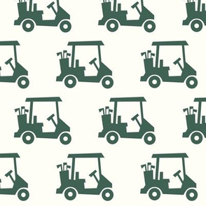 tee time - golf carts - green on cream (no texture) - C21