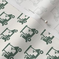 (small scale) tee time - golf carts - green on cream  - C21