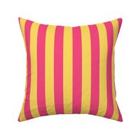 Large Pineapple Yellow Awning Stripe Pattern Vertical in Deep Pink