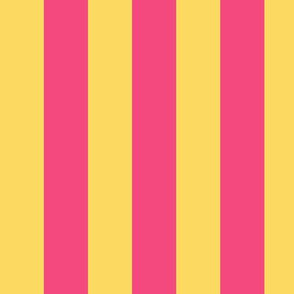 Large Pineapple Yellow Awning Stripe Pattern Vertical in Deep Pink