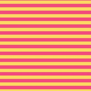Pineapple Yellow Bengal Stripe Pattern Horizontal in Deep Pink