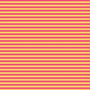 Small Pineapple Yellow Bengal Stripe Pattern Horizontal in Deep Pink