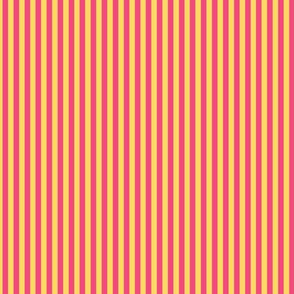 Small Pineapple Yellow Bengal Stripe Pattern Vertical in Deep Pink