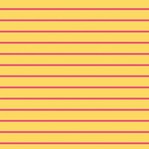 Pineapple Yellow Pin Stripe Pattern Horizontal in Deep Pink