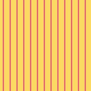 Pineapple Yellow Pin Stripe Pattern Vertical in Deep Pink