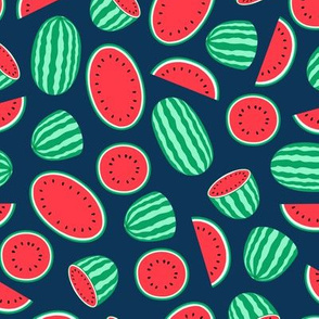 watermelons - navy - summer fruit - LAD21
