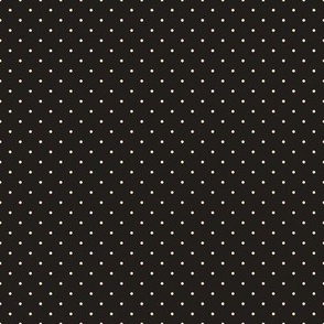 ★ ROCKABILLY POLKA DOTS ★ Black + Ecru - Large Scale / Coordinates with the ROCKABILLY CHERRY SKULL designs from the collection : Cherry Skull - Rock 'n' Roll Old School Tattoo Prints