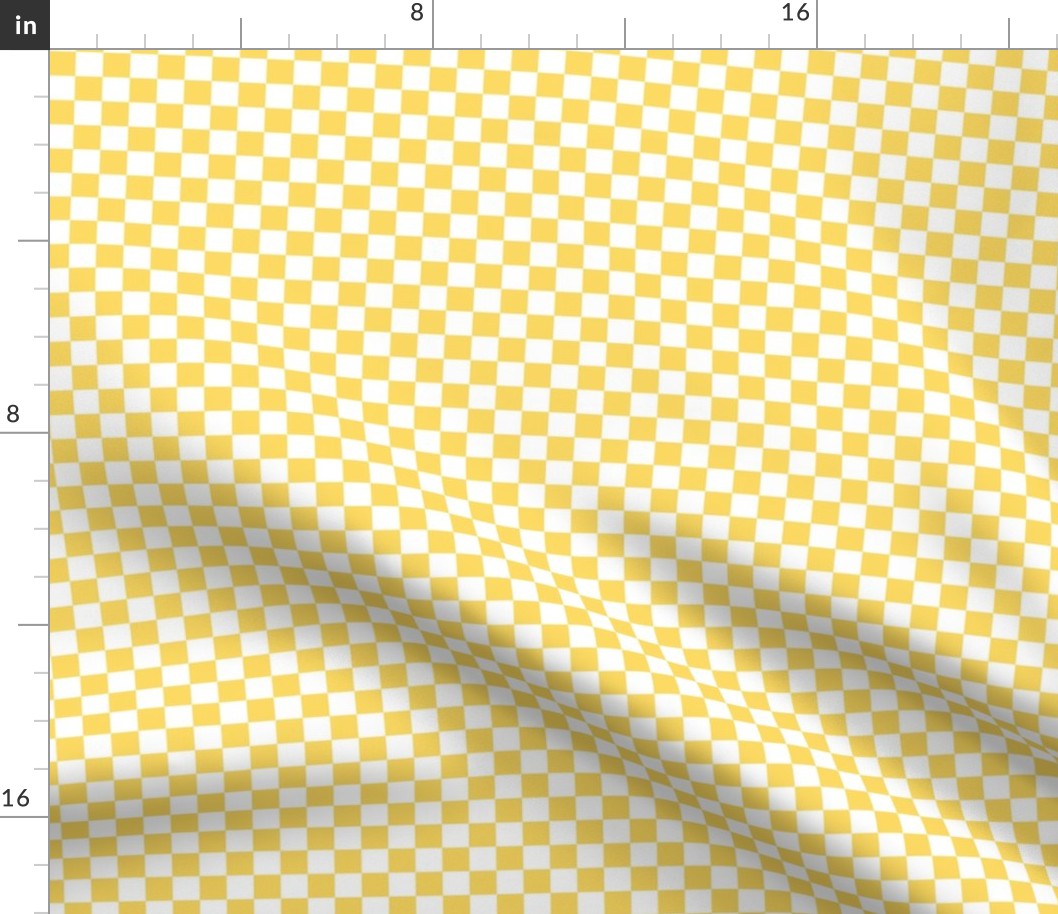 Checker Pattern - Pineapple Yellow and White