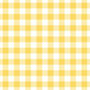 Gingham Pattern - Pineapple Yellow and White