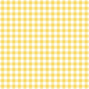 Small Gingham Pattern - Pineapple Yellow and White