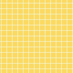 Grid Pattern - Pineapple Yellow and White