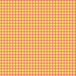 Small Grid Pattern - Pineapple Yellow and Deep Pink