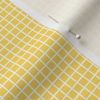 Small Grid Pattern - Pineapple Yellow and White