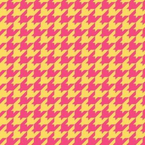 Houndstooth Pattern - Pineapple Yellow and Deep Pink