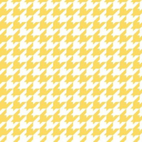 Houndstooth Pattern - Pineapple Yellow and White