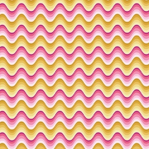 Bargello waves pink gold small