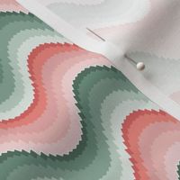 Bargello waves in pink and green | small