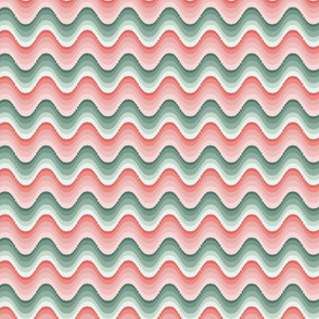 Bargello waves in pink and green | small