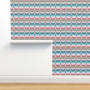 Bargello curved flame stitch blue pink large