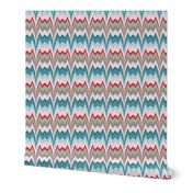 Bargello curved flame stitch blue pink large