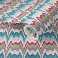 Bargello curved flame stitch blue pink small