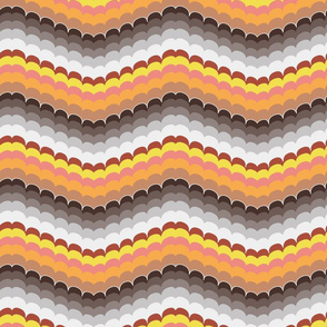 Bargello scallop waves brown orange large