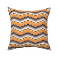 Bargello scallop waves brown orange small