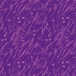 Grasses diagonal - purple - medium