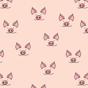 Pig nose and ears adorable faces in pink and apricot blush