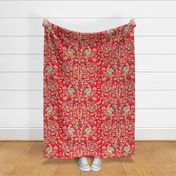 Kalamkari Chintz Folk Maxi Red