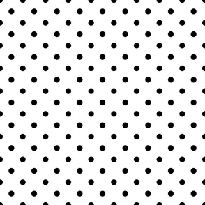 Polka Dots - Black on white (unprinted) background