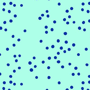 The minimalist neon confetti spots and dots colorful pop art style design mint eclectic blue