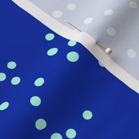 The minimalist neon confetti spots and dots colorful pop art style design eclectic blue mint 