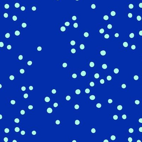 The minimalist neon confetti spots and dots colorful pop art style design eclectic blue mint 