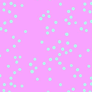 The minimalist neon confetti spots and dots colorful pop art style design pink mint
