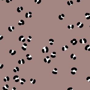 Irregular minimalist panther print wild animal leopard design boho nursery neutral taupe dark mauve black and white