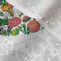 Garden Surprise Embroidery Template (White)