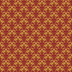Grass Pattern 1 Gold  150 - Red Small